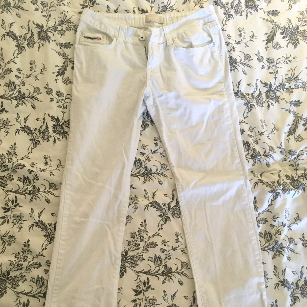 White Denim Straight Leg Diesel Jeans